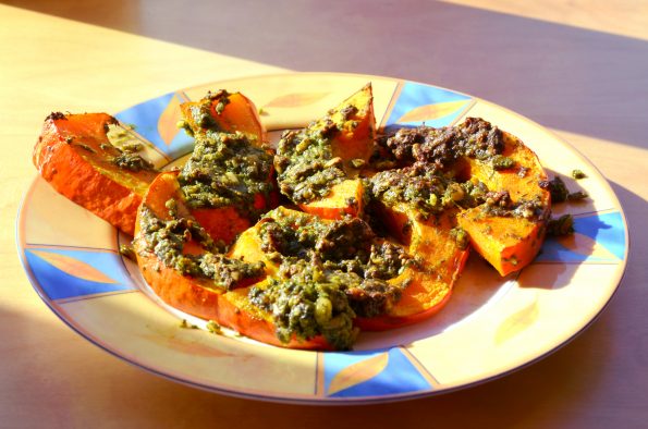 Kürbis geröstet mit Feta