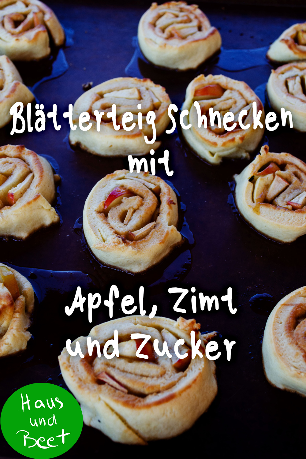 Blätterteig Schnecken Apfel Zimt Zucker