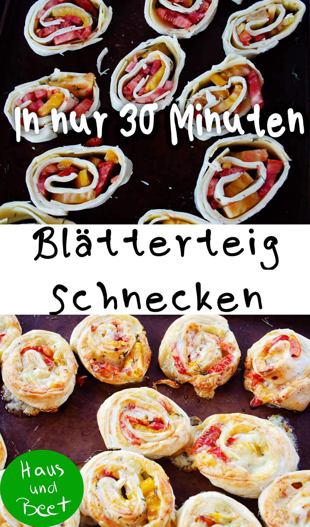 Blätterteig Schnecken vegetarisch