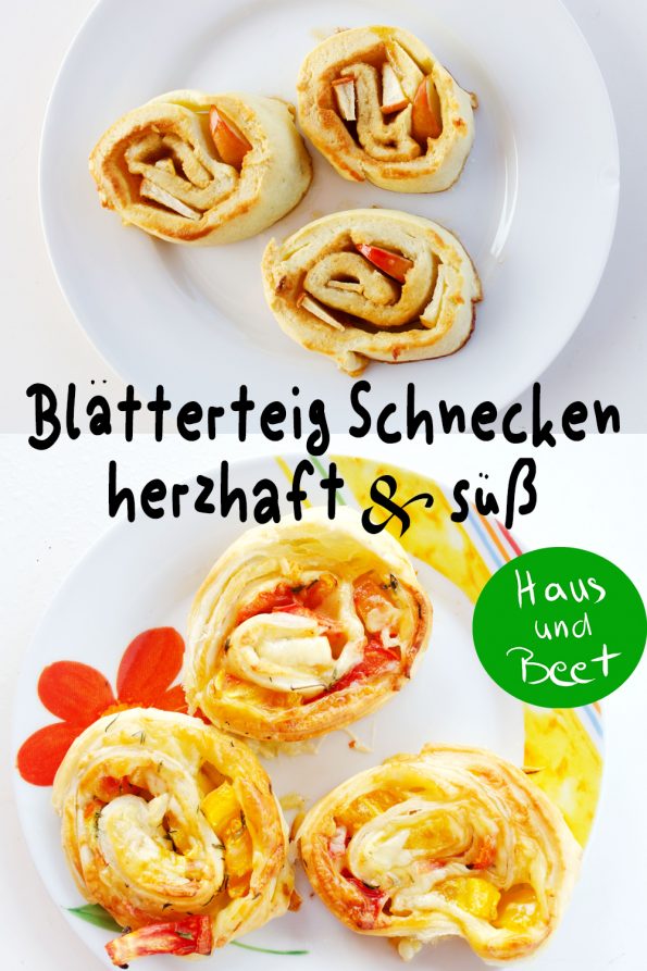 Blätterteig Schnecken herzhaft süß