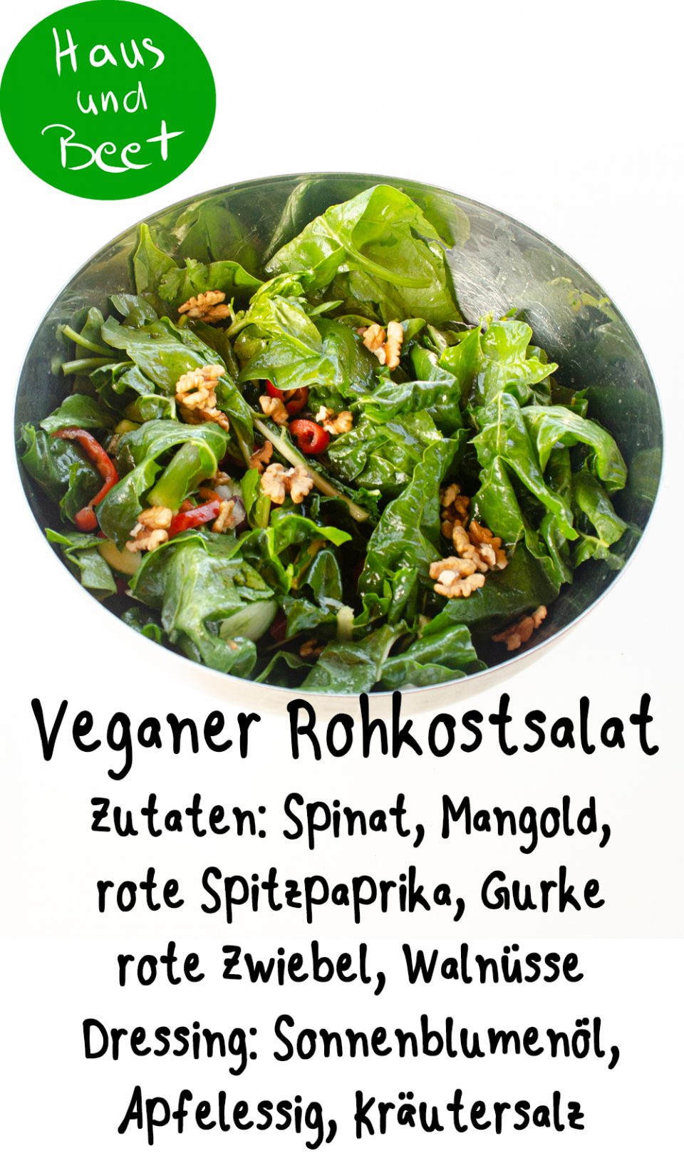 Spinat Salat veganer Rohkostsalat