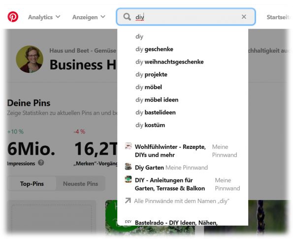 Pinterest Suche DIY