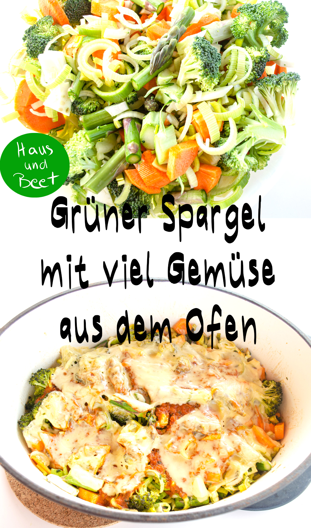 Grüner Spargel aus dem Ofen