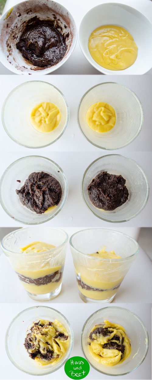 Marmorkuchen im Glas Schritt für Schritt