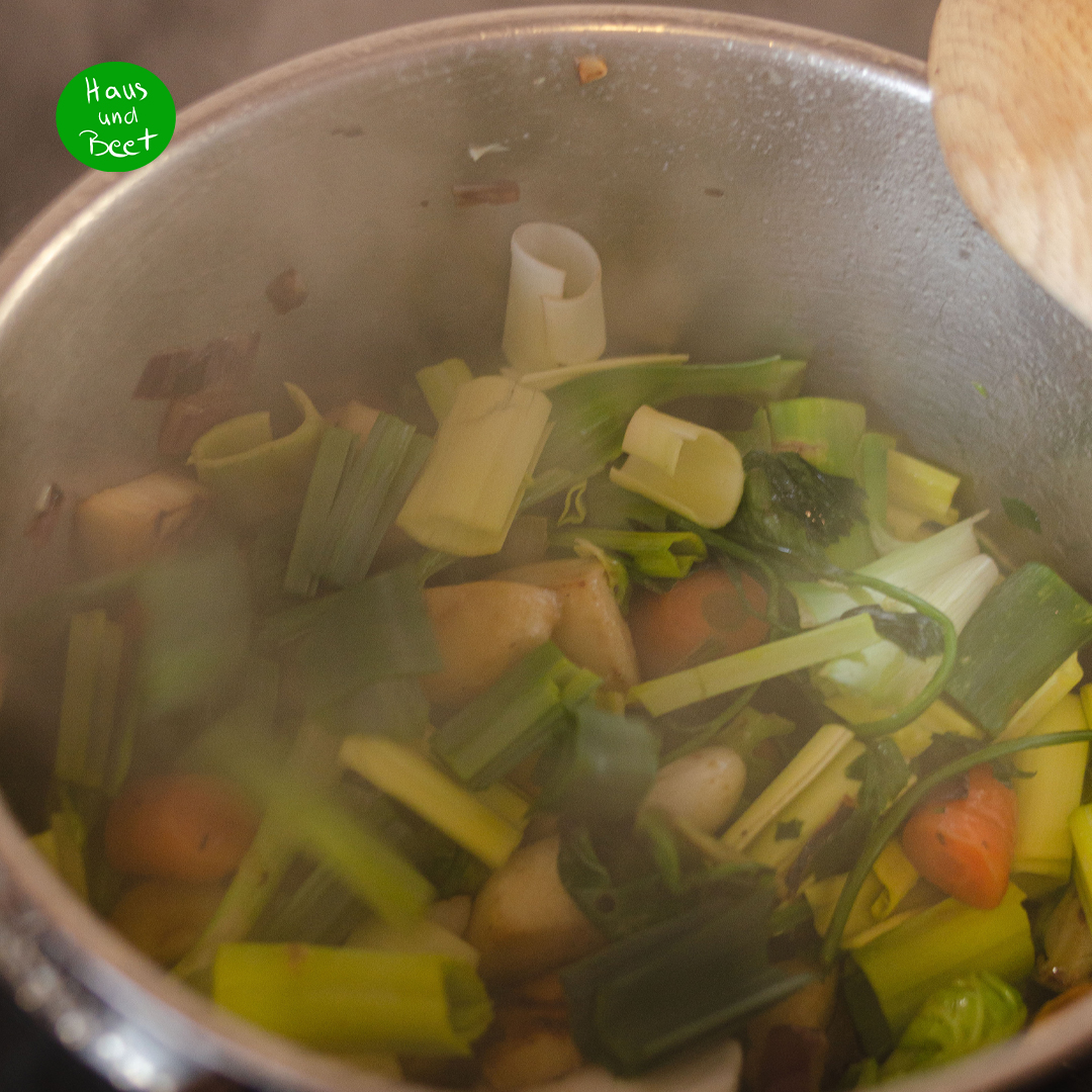 Vegane Erbsencremesuppe Zubereitung