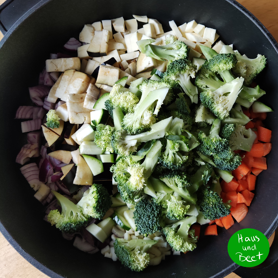 Vegane Gemüsepfanne mit Bohnen